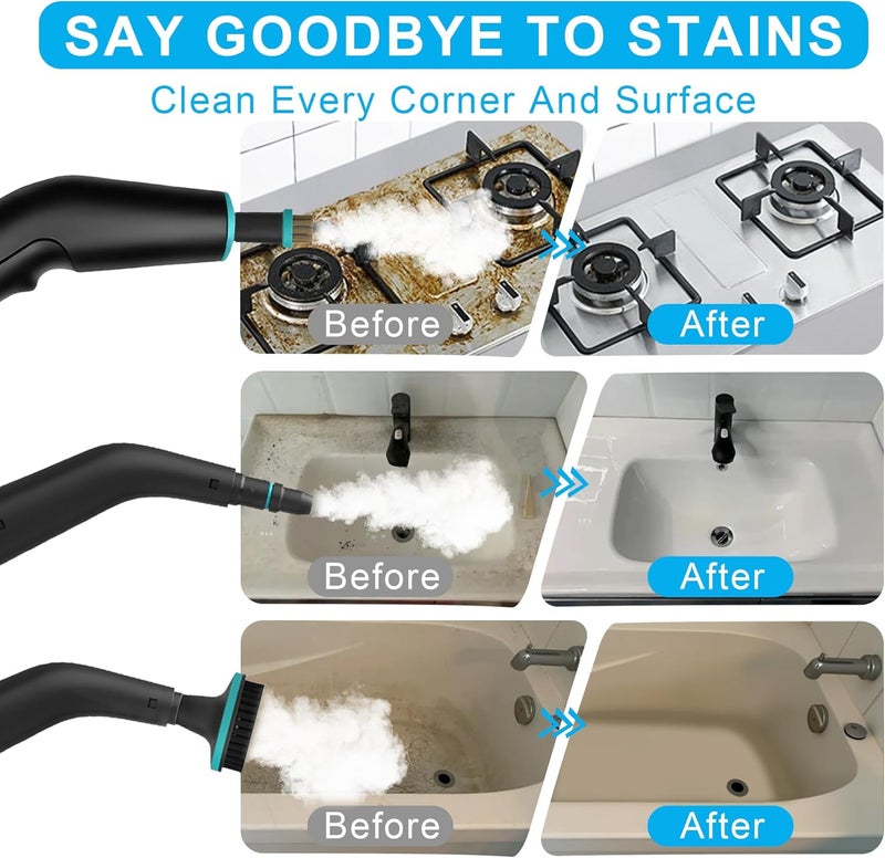 Coloeon Handheld Steam Cleaner for Home, Multi-Purpose Cleaning System, Black and White Design, Portable Steamer with Attachments, High Pressure Steam Cleaner for Home,Car,Dirt,Grease,Grout,Tile,Couch - Image 5
